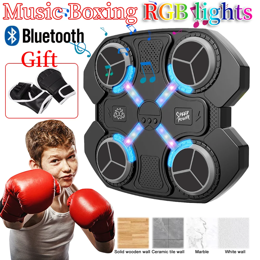 Smart Boxing Machine,Home Music Wall Target Trainer With Gloves,Games Toys Children And Adults,Decompression With Bluetooth