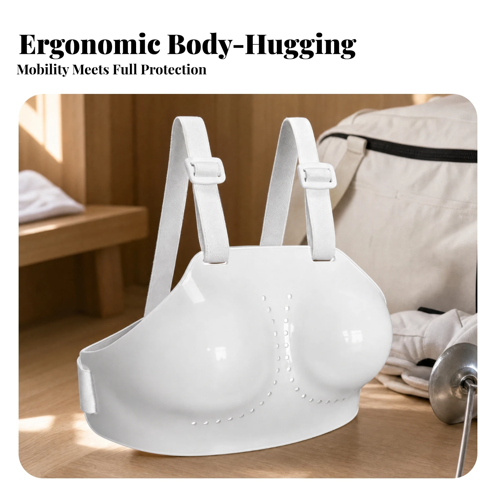 Fencing Chest Protector Impact-Absorbing Chest Protector with Rigid Plate Fencing Torso Guard Lightweight Safeguarding Gear