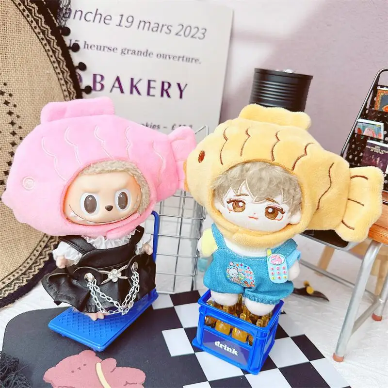 10cm Cartoon Braised Seabream Head Set Cute Doll Clothes Kawaii Dress Up DIY Outfit Changing Dressing Doll Game for Girls Gifts