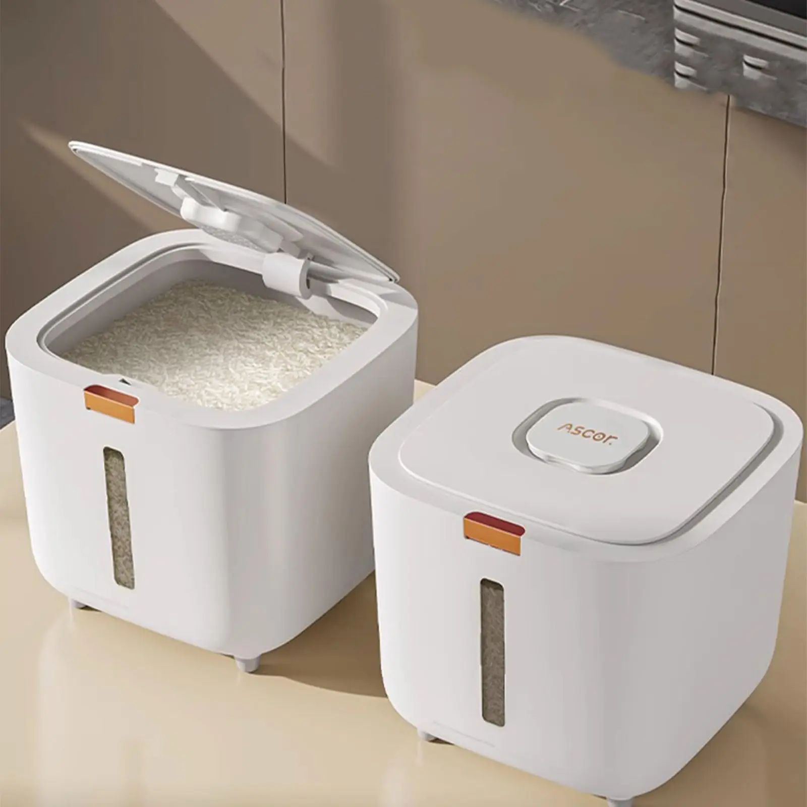 Rice Storage Container Flour Dispenser Box Grain Sealed Organizer Kitchen Flour Food Storage Tank Household Rice Bucket Box