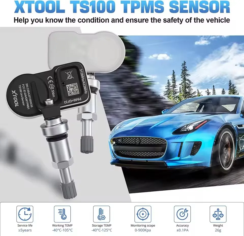 XTOOL TS100 PRO Sensor Tools TS100PRO Tire Pressure Monitor Programmer Sensor 433 & 315MHZ TPMS  Work with TP150