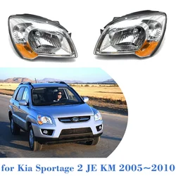 Car Headlight Assembly for Kia Sportage 2 JE KM 2005~2010 2006 Front Fog Light Bumper Corner Halogen Side Lamp LED Accessories