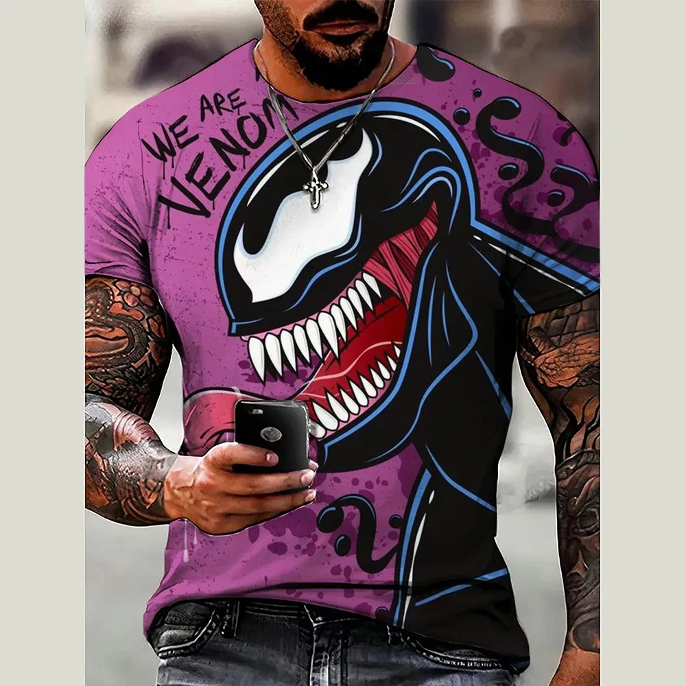 3d impresso marvel veneno camiseta verão em torno do pescoço topo camiseta masculina casual moda manga curta roupas na moda streetwear