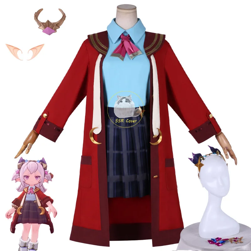 

Anime Game Freya Cosplay Costumes Roco Kingdom Cosplay Freya Uniform Skirt Freya Headwear Halloween Clothes for Women