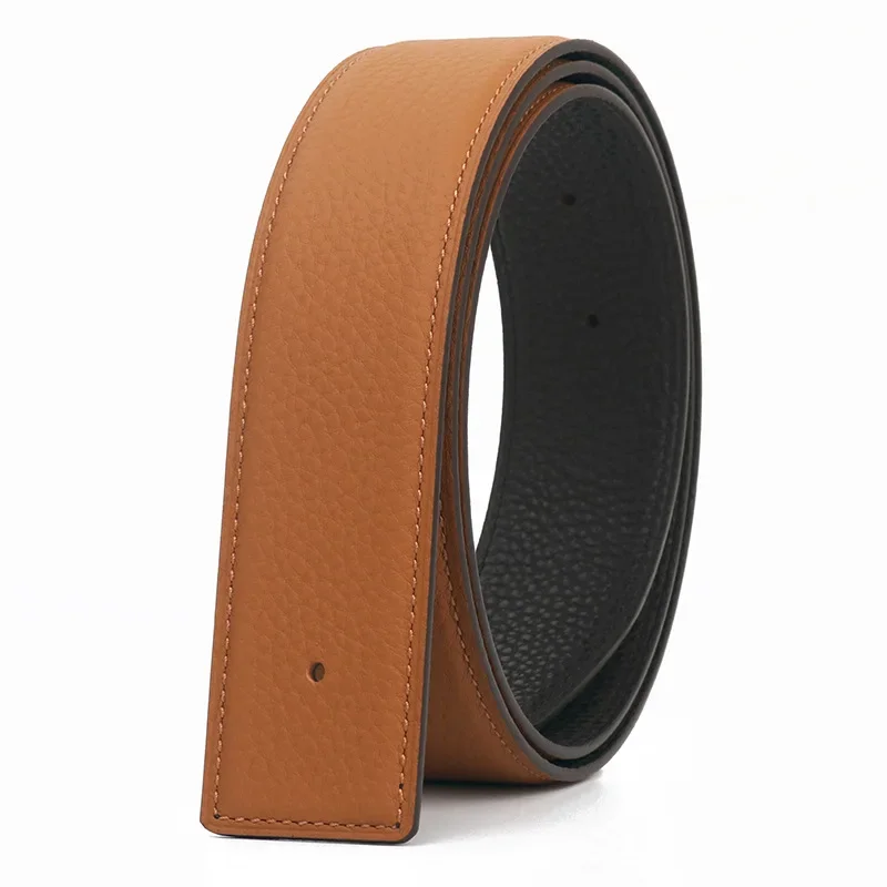 38MM wide belt, suitable for luxury H buckle first layer genuine cowhide belt, unisex, double-sided, two-color, one for two