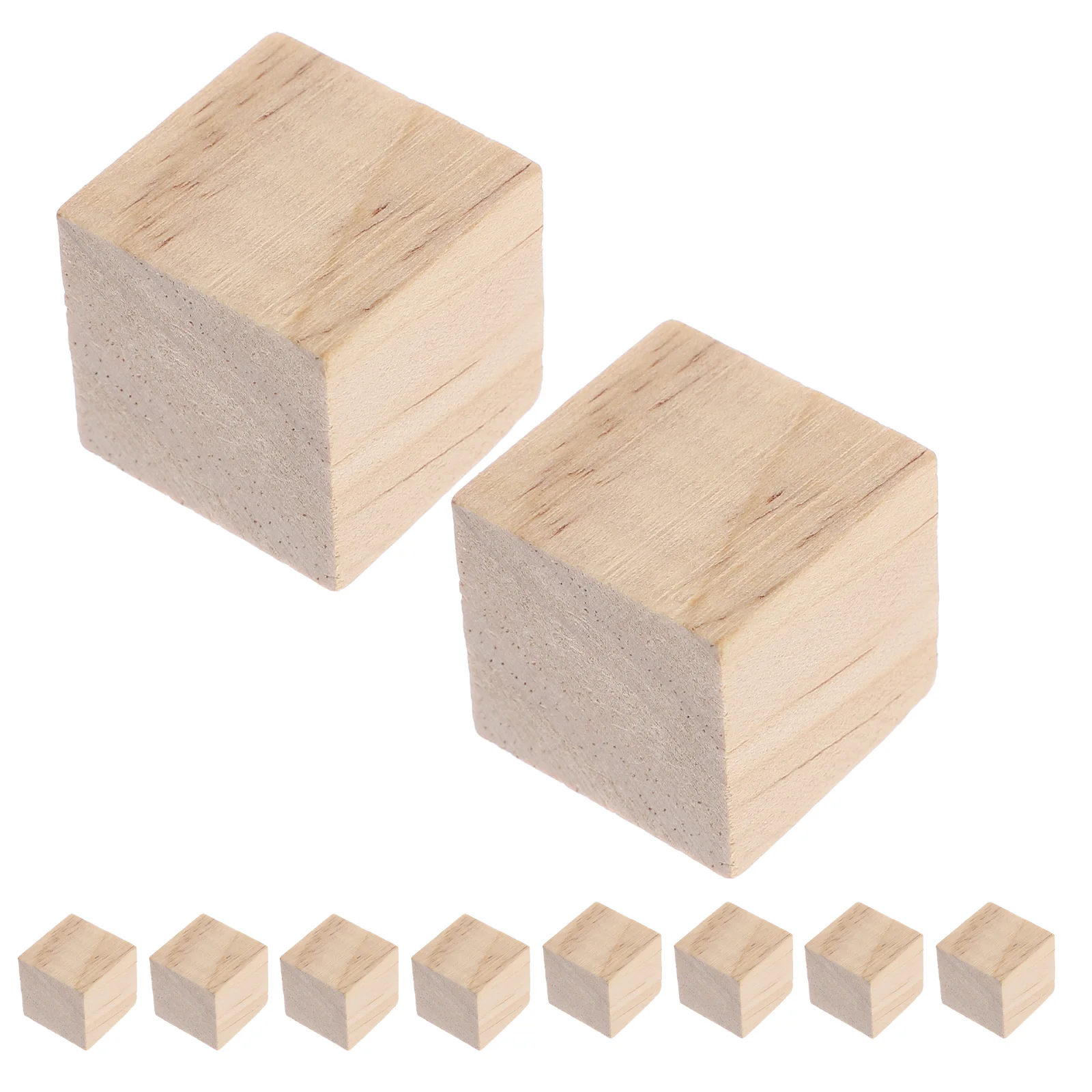 

100 Pcs Box Wood Block Material Child Square Card Tablecloth Mini Wooden Blocks