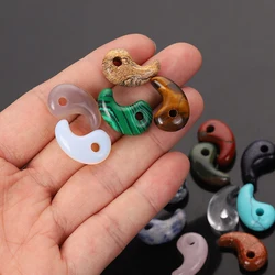Natural Stone Magatama Yin and Yang Tai Chi Shape Craft Ornaments Healing Crystal Lucky Amulet Comma Couple Gift