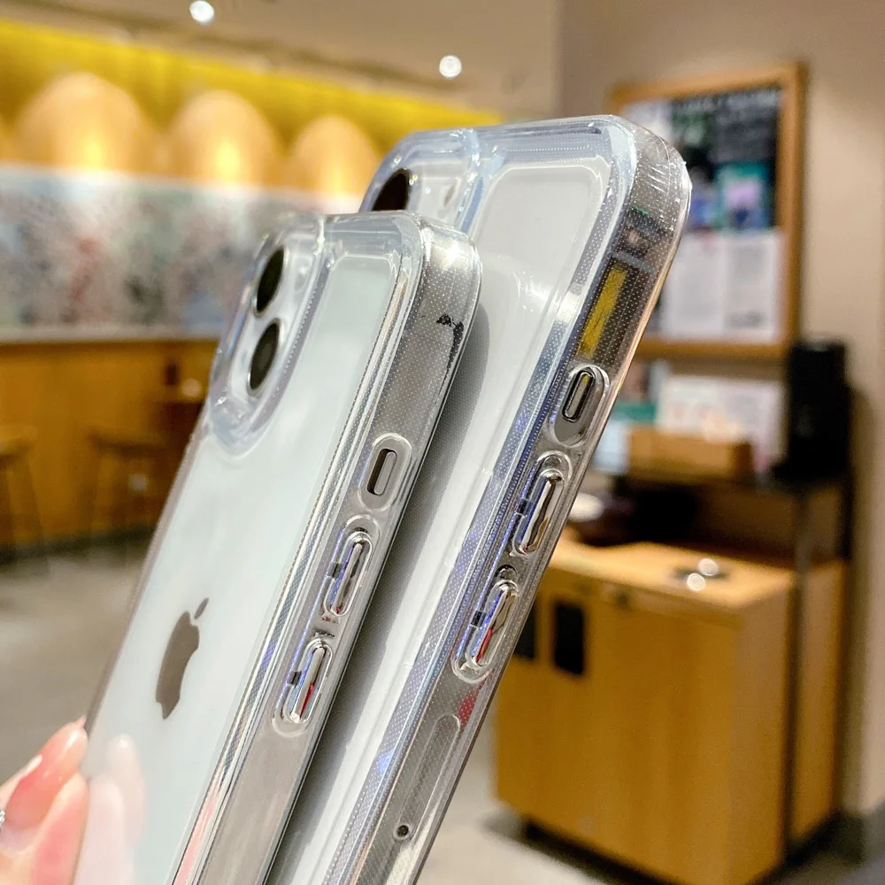 Luxury Transparent Shockproof Case For IPhone 14 12 13 11 Pro Max X XR XS Max 7 8 14 Plus SE 2020 2022 Clear Bumper Cover Funda