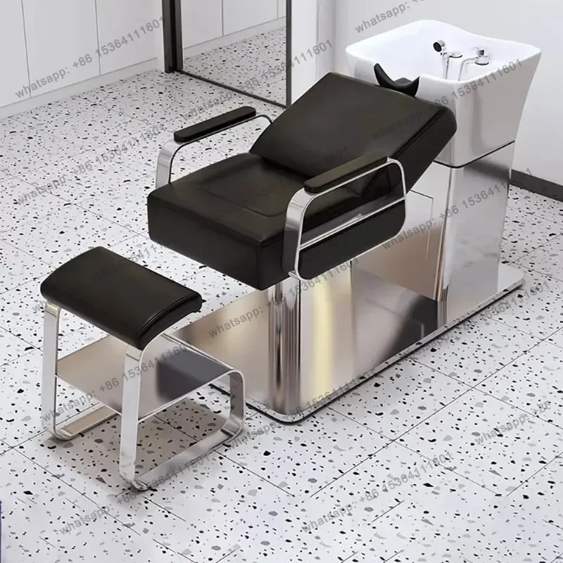Ergonomic Comfortable Shampoo Bed Lounge Modern Trendy Luxury Hair Shampoo Bed Simple Unique Cadeira De Barbearia Furniture