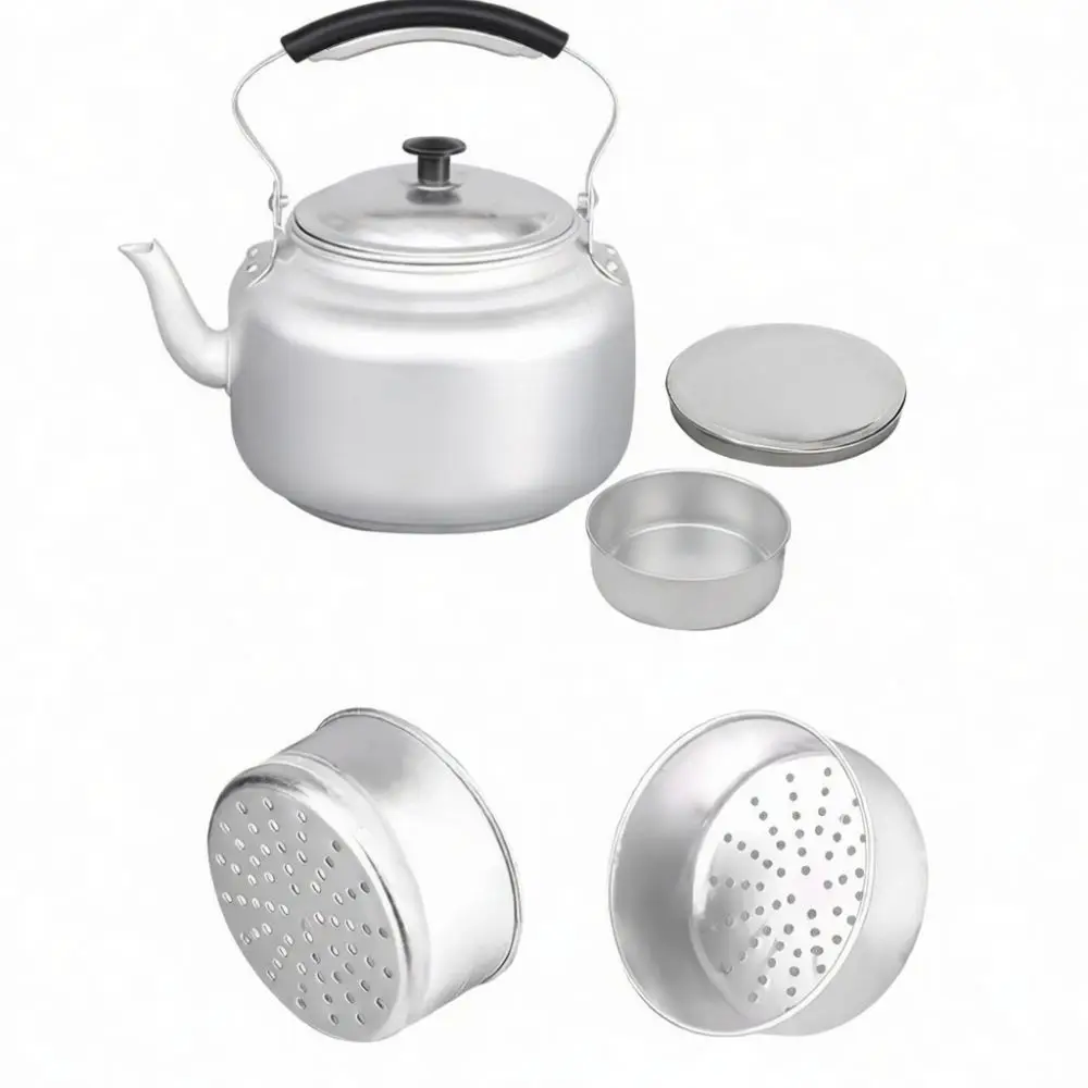 Aluminum Tea Pot Retro Style Boiling Water Kettle Portable Small Teapot With Infuser For Coffee Brewing Kitchen Tool