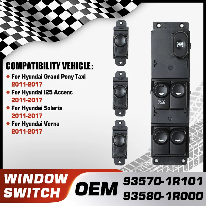 

Car Window Control Switch Master Button For Hyundai Grand Pony Taxi Hyundai i25 Accent Hyundai Solaris Hyundai Verna 2011-2017