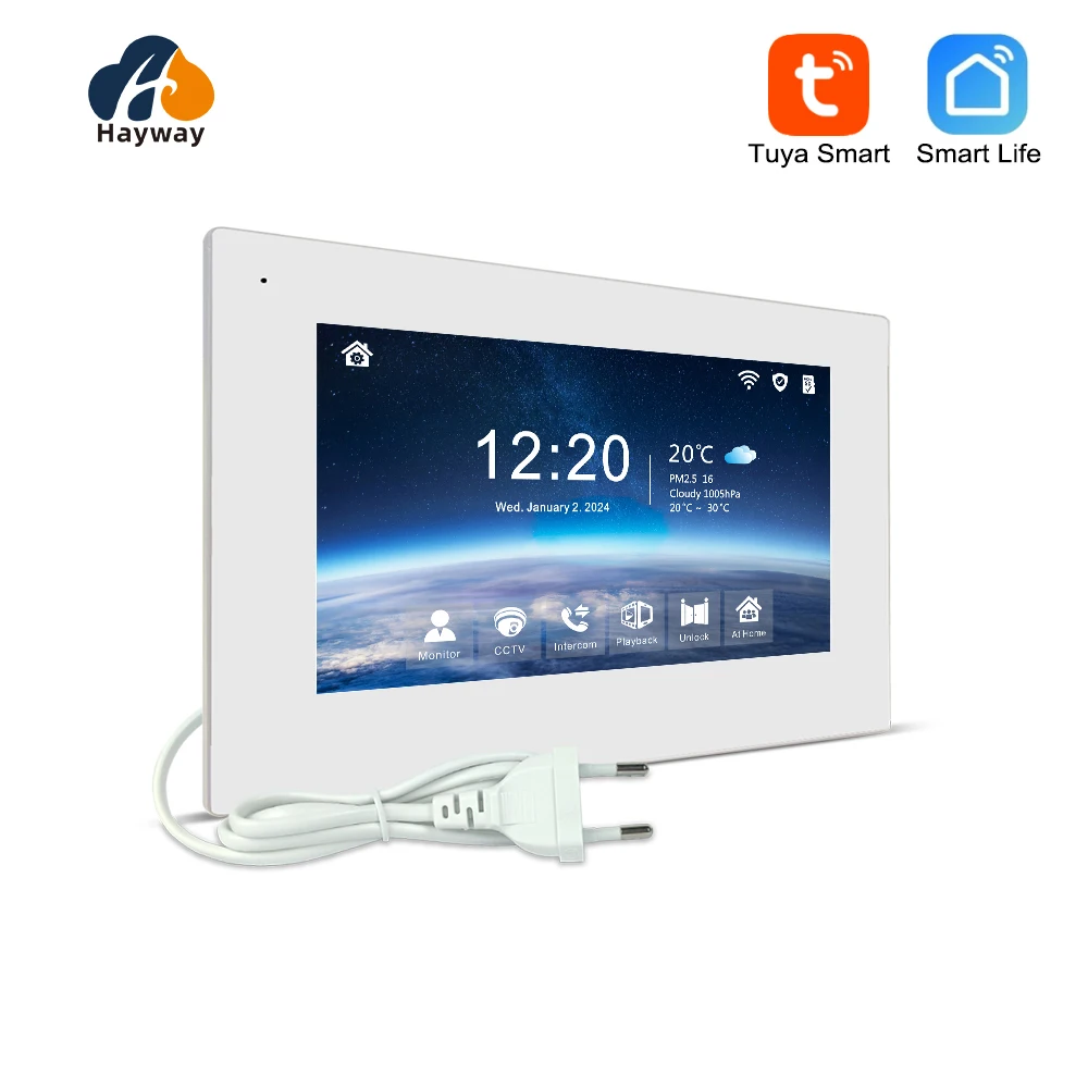 Hayway – visiophone intelligent avec interphone vidéo 1080P, sonnette, caméra pour appartement, 7 po