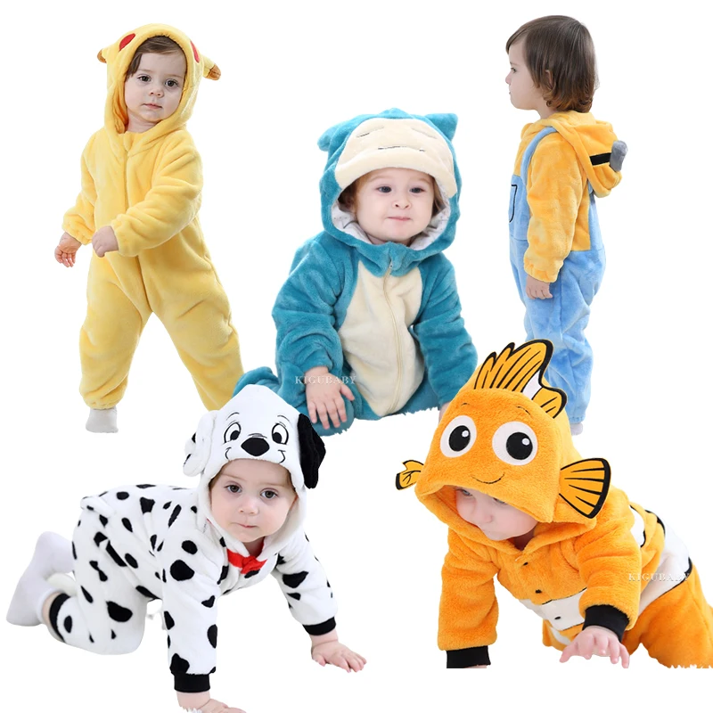 Infant Baby Rompers Clothes Boys Girls Cartoon Pajamas   Baby Onesie Romper Newborn Hooded Jumpsuit