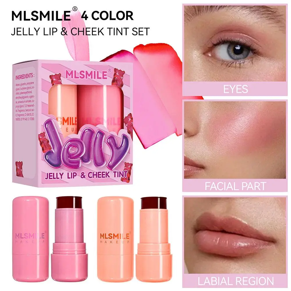 Grape Jelly Blush Lipstick Red Tint Lip and Cheek Dual-use Blusher Cream Long Lasting Waterproof Rouge Cheek Color Lip Balm