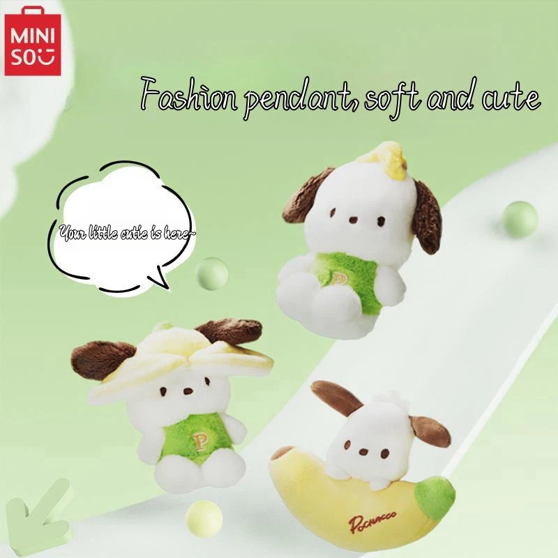 

MINISO Pochacco Plush Banana Series Pendants Cute Cartoon Anime Peripheral Dolls School Bag Decoration Daily Gifts for Friends