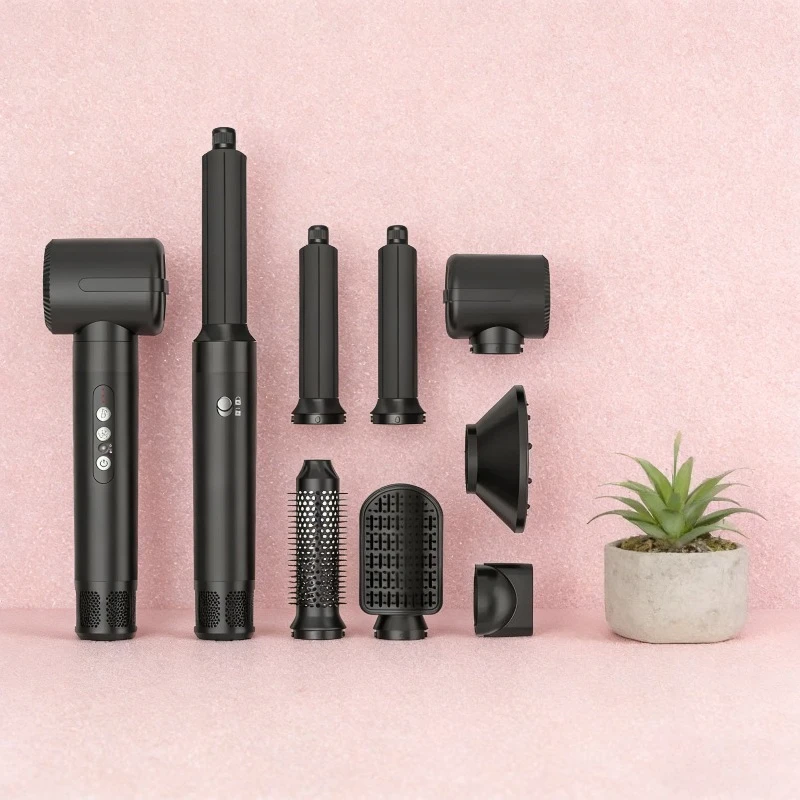 

7 In 1 Hair Dryer Brush Brushless High Speed Hair Dryer with Diffuser Ionic Blow Dryer Hot Air Styling Comb Auto Hair Curler