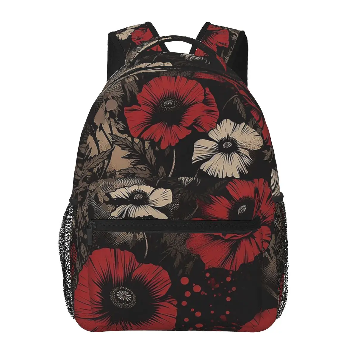 

Готический винтажный рюкзак с цветочным узором в виде мака, Лидер продаж, рюкзак большой емкости, детская сумка для книг, школьная сумка, сумки на плечо для мужчин и женщин