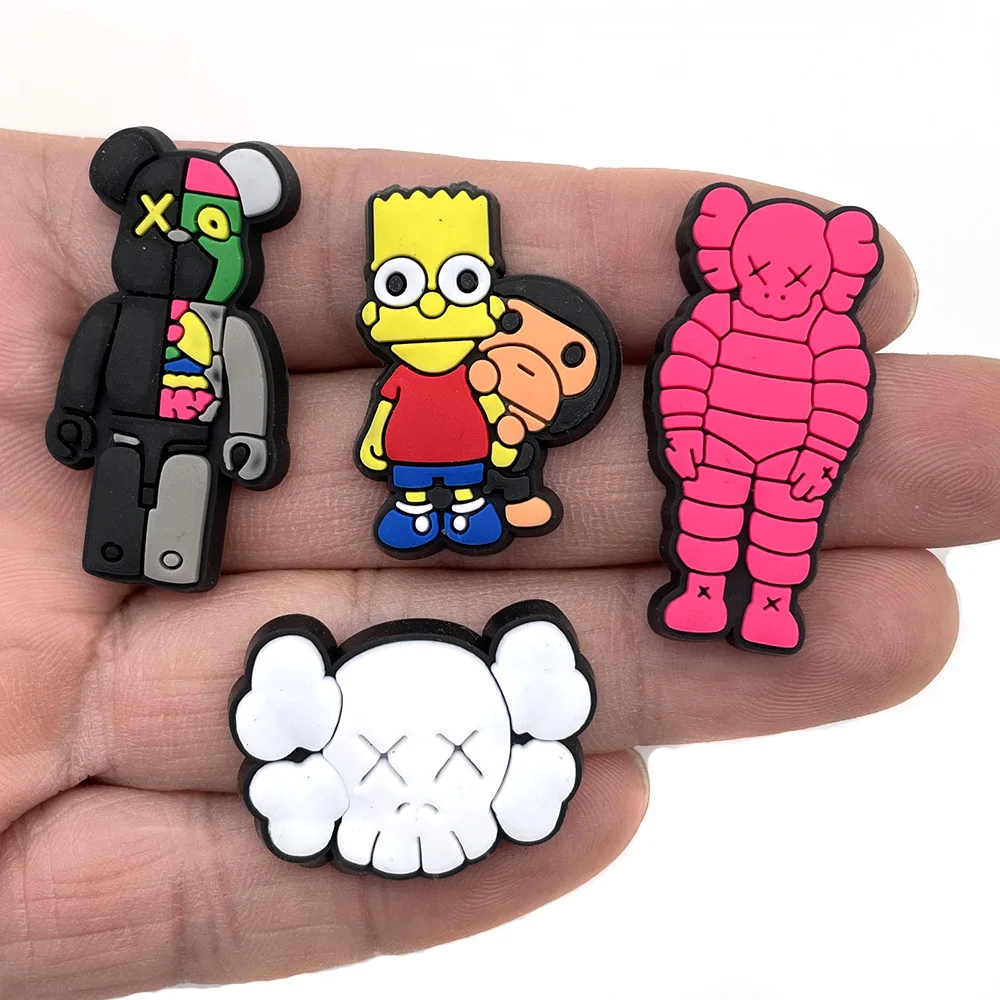 Hot sales 1-18pcs Hot Toys Cartoon Series PVC Shoe Accessories DIY Creativity Detachable Sandal Wristbands Party Decorations image 4