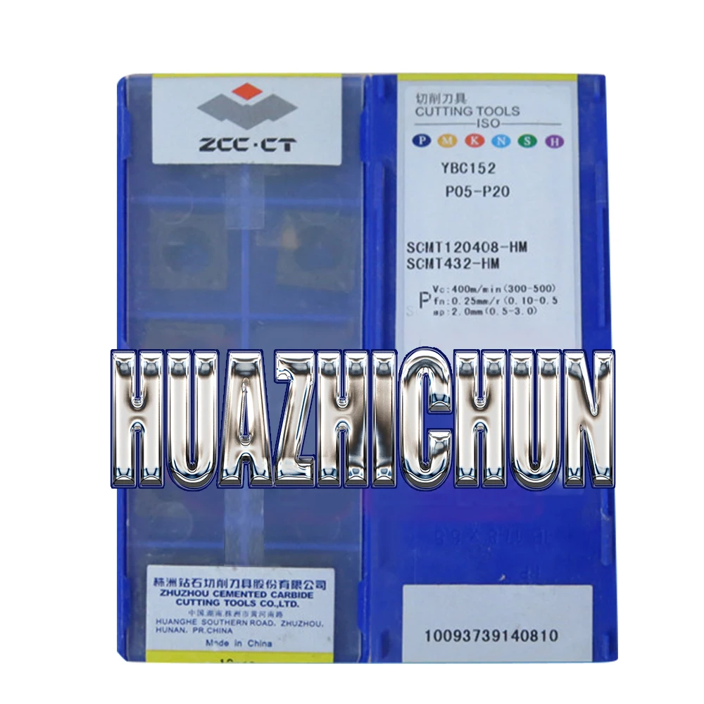 HUAZHICHUN 10pcs YBC152 251 351 151 252 SCMT120408-HM Carbide Inserts Turning Tools