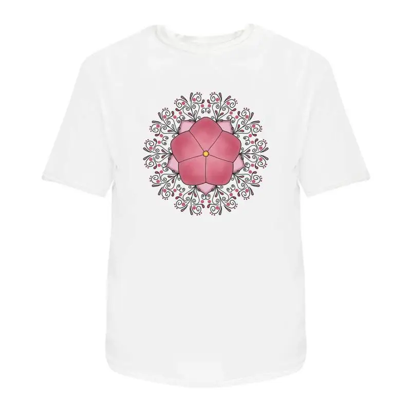 

Christmas Rose Mandala' Cotton T Shirt Ta049076