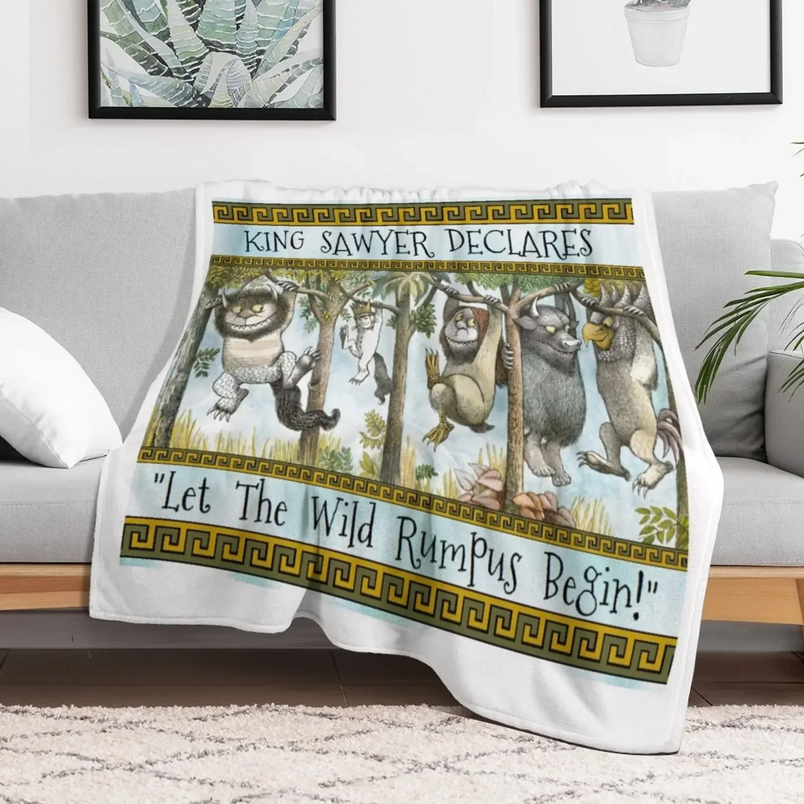 Where The Wild Things Are Personalized King Name Throw Blanket Soft Luxury Designer Decorative Sofa Decorative Sofas Blankets