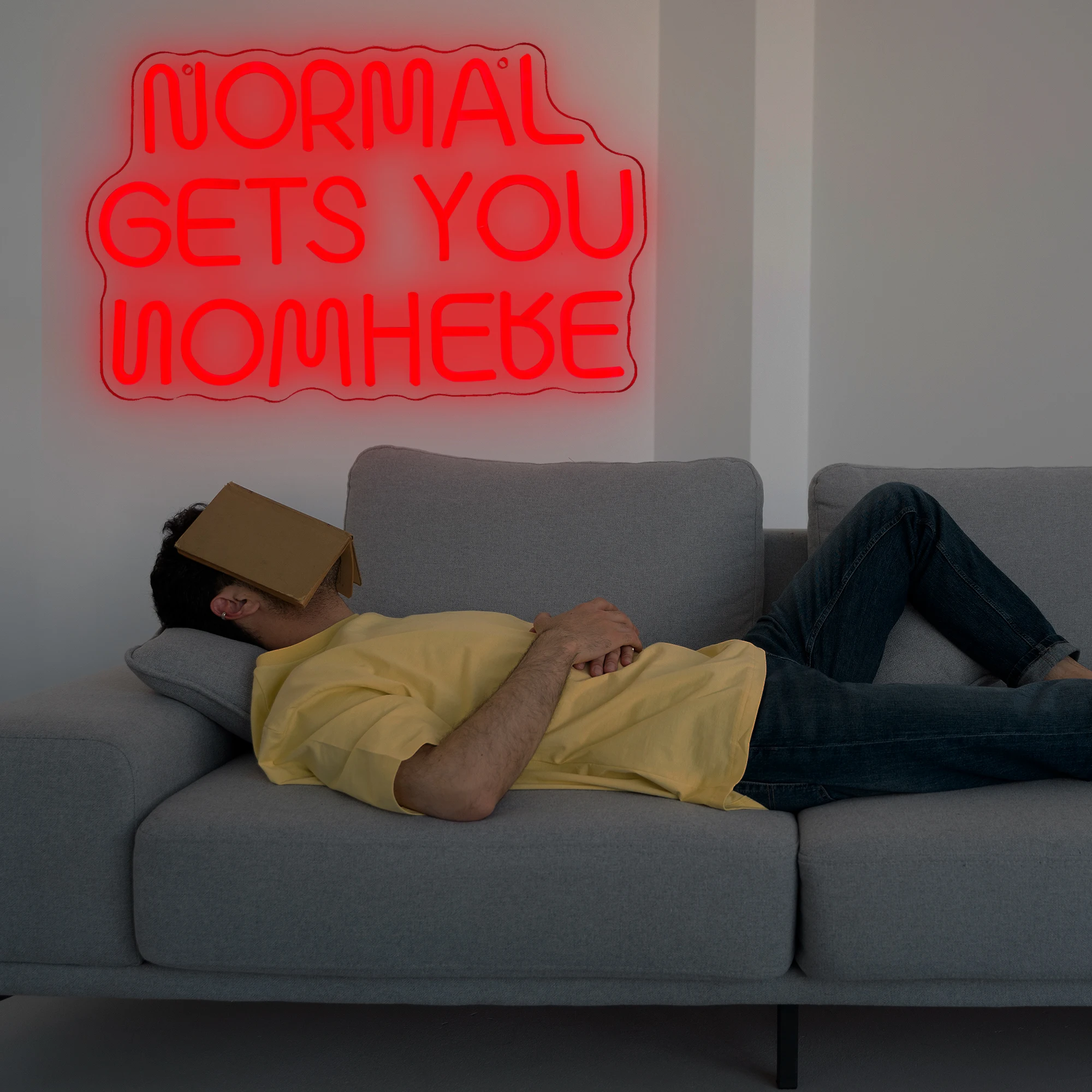 Imagem -06 - Normal Gets You Nonde Neon Sign Light Office Sala Interior Design Arte da Parede do Sinal de Néon Decoração da Parede do Sinal de Néon