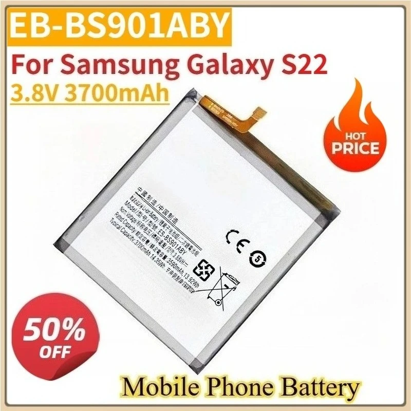

New Mobile Phone Battery3.8V 3700mAh EB-BS901ABY Replacement Brand Battery for Samsung Galaxy S22 Mobile Phone
