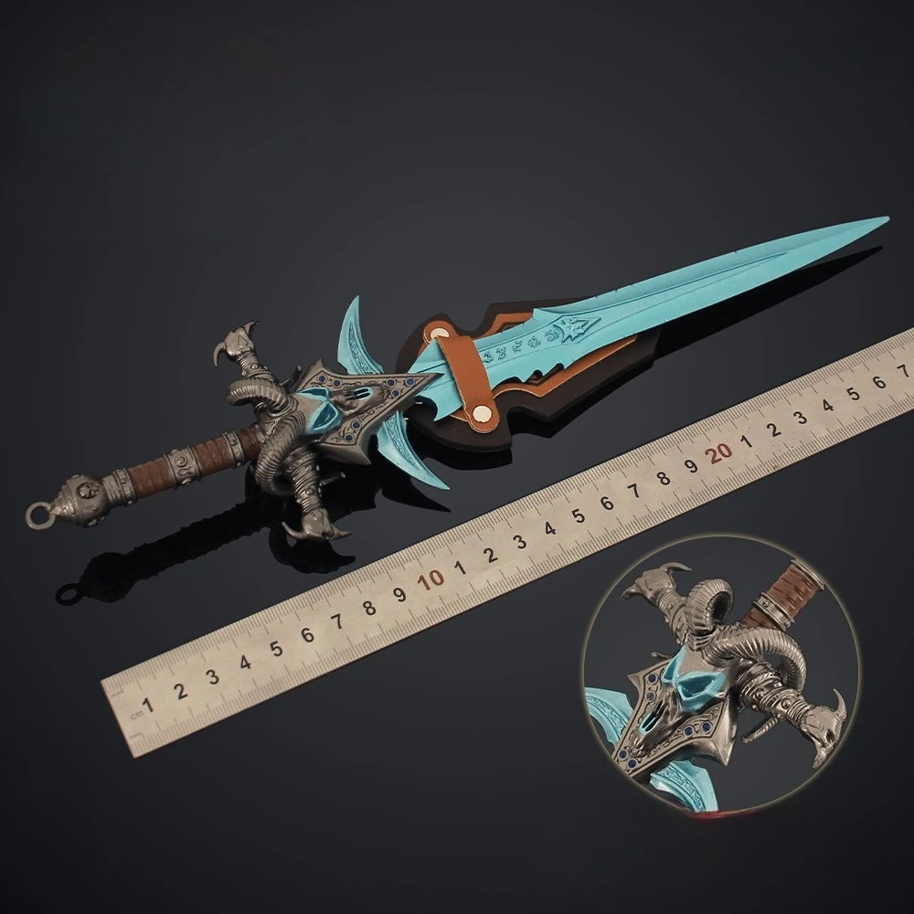 30 CM World of Warcraft Game Peripherals Frostmourne Sleep Head Sword Metal Craft Weapon Model Collectible Desk Ornament Boy Toy