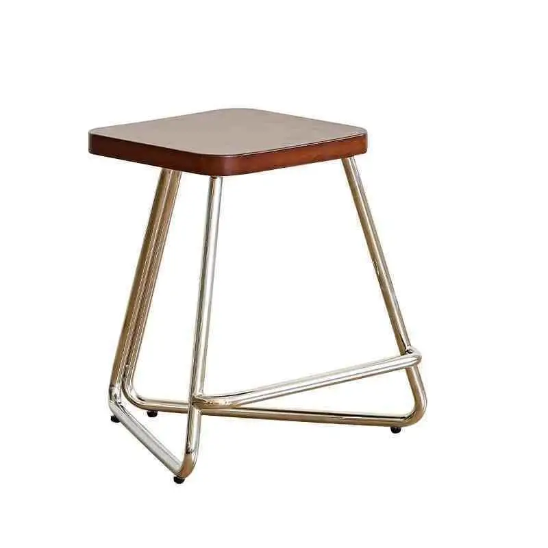 Medieval solid wood small square stool simple home cafe dining stool