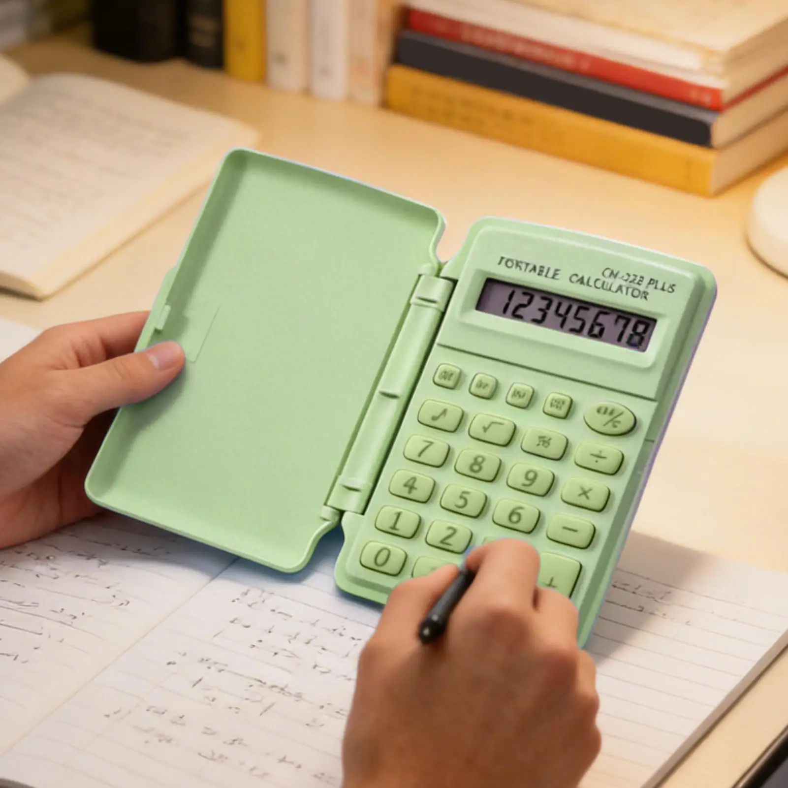 

Научный калькулятор с ЖК-дисплеем и блокнотом, маленький, милый, бесшумный, портативный, для школы, инструменты для расчетов для студентов