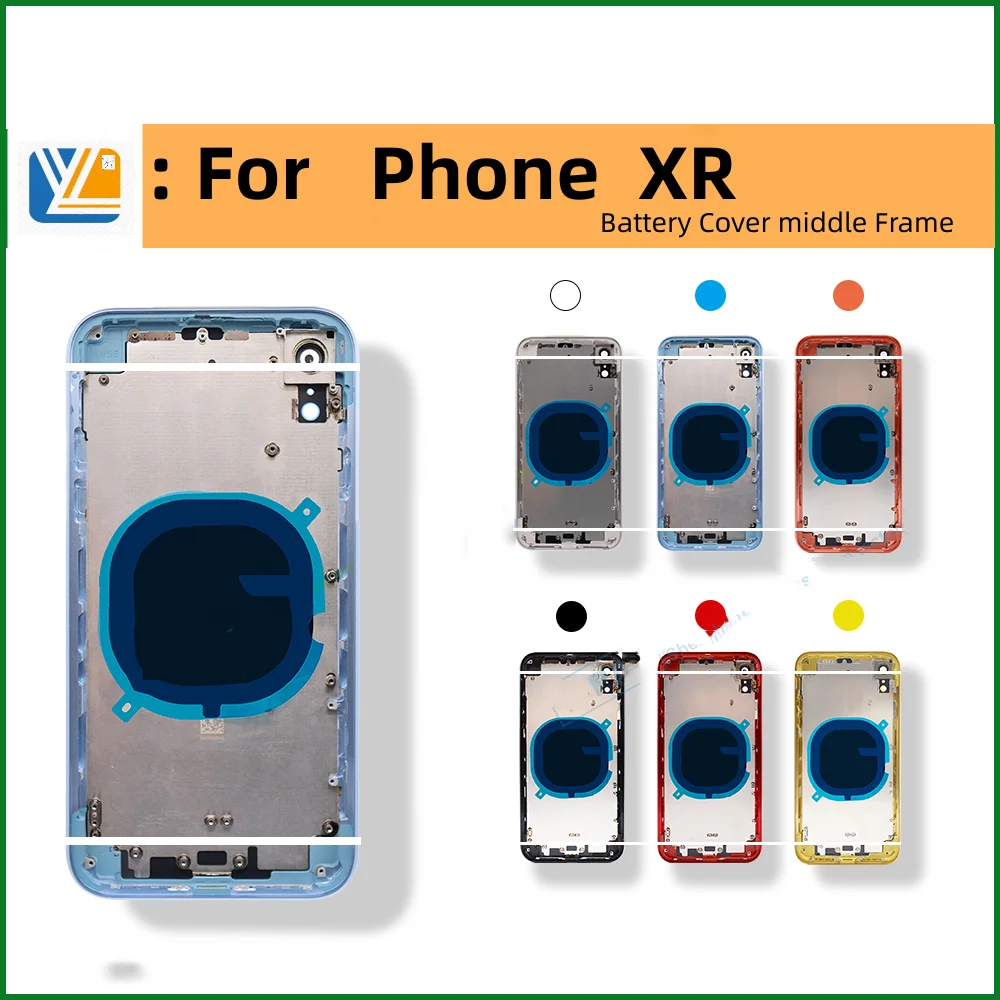 For iPhone X XR Back Cover Housing + Mid Chassis Frame +SIM Tray+Side Key  XR Battery Back Case Replaced Xs Xsmax shell