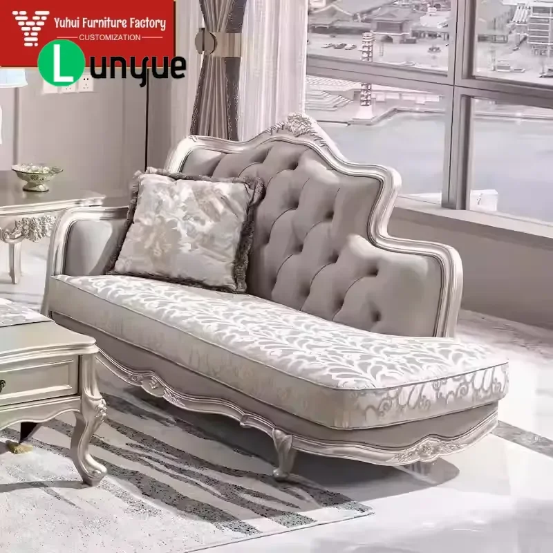 French Light Luxury Solid Wood Carved Flower Sofa Set European American Style Living Room Furniture Elegant Home Decor