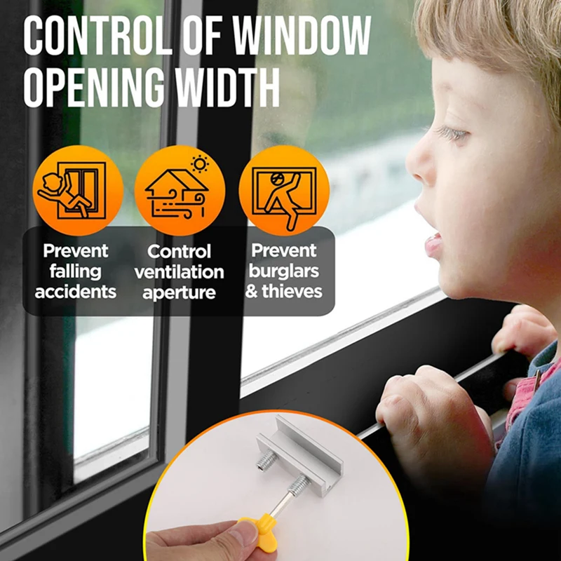 FULL-10 Set Sliding Sash Stopper Cabinet Locks Straps Doors Security Anti-Theft Lock Window Sliding Door Doors Lock