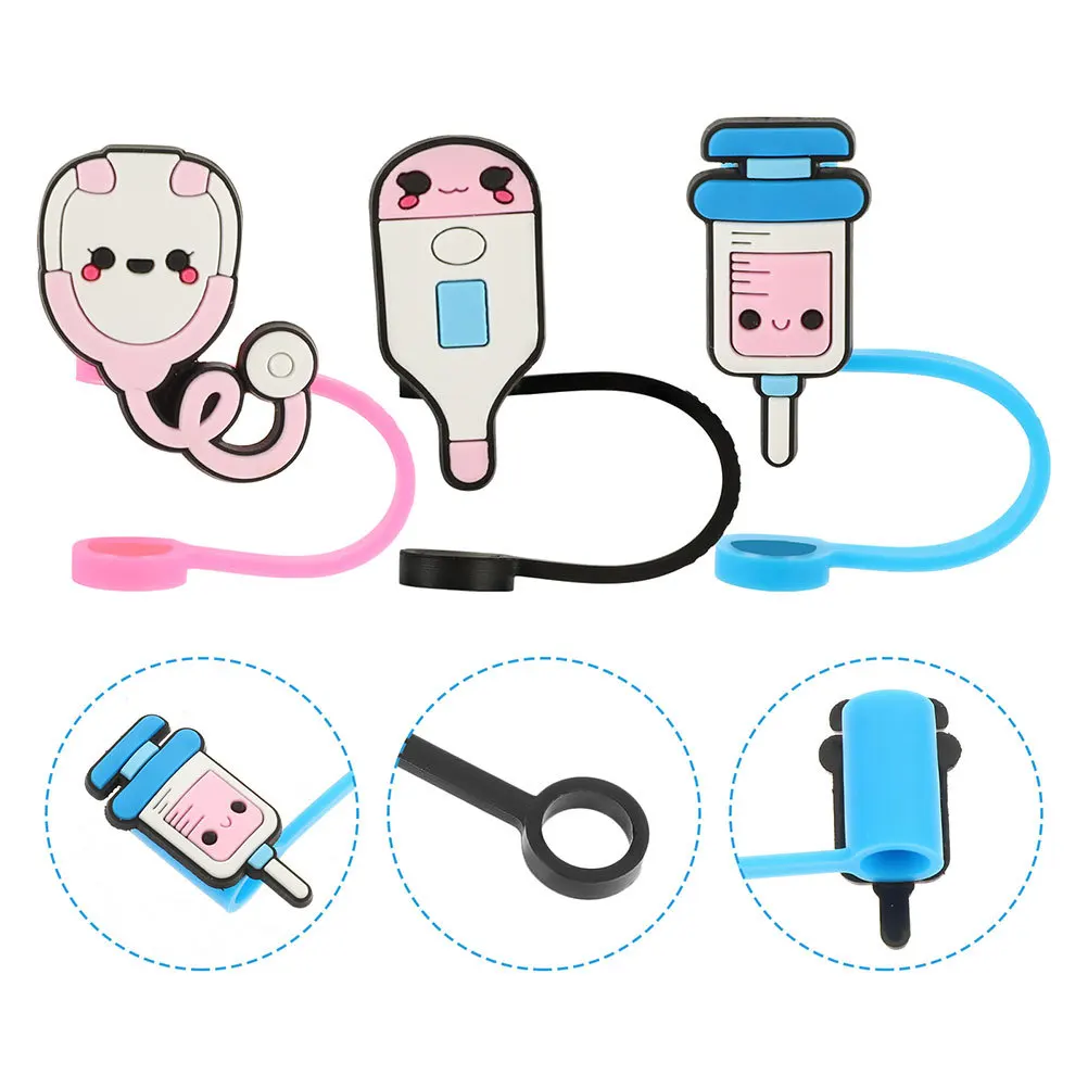 

12pcs Silicone Covers 12 Pack Reusable Straw Tips Caps For Tumblers Dust Protection Straw Toppers Lightweight Durable Kitchen