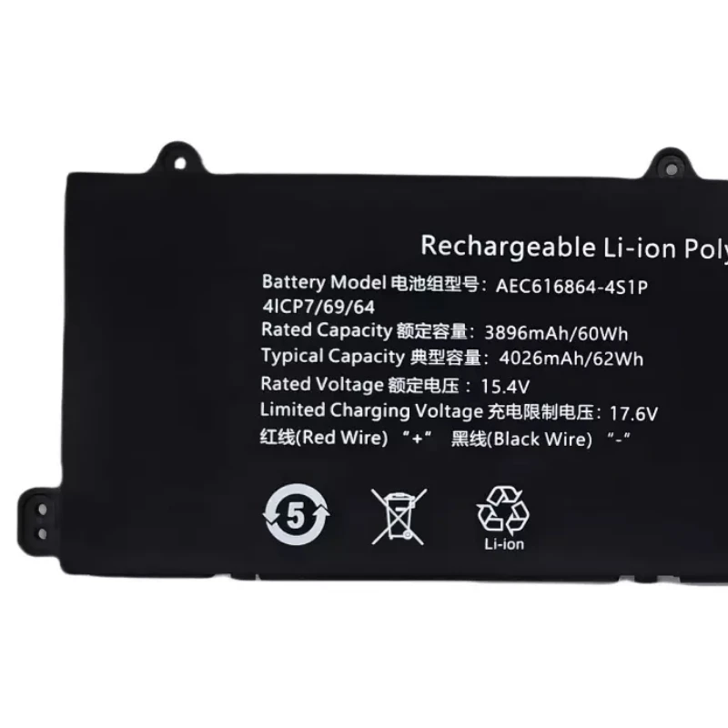 New 2970C6-4S1P AEC616864-4S1P Laptop Battery 15.4V 60Wh 3896mAh For Mechrevo 16 16-7602 16Pro 16Pro-946Q3 Notebook
