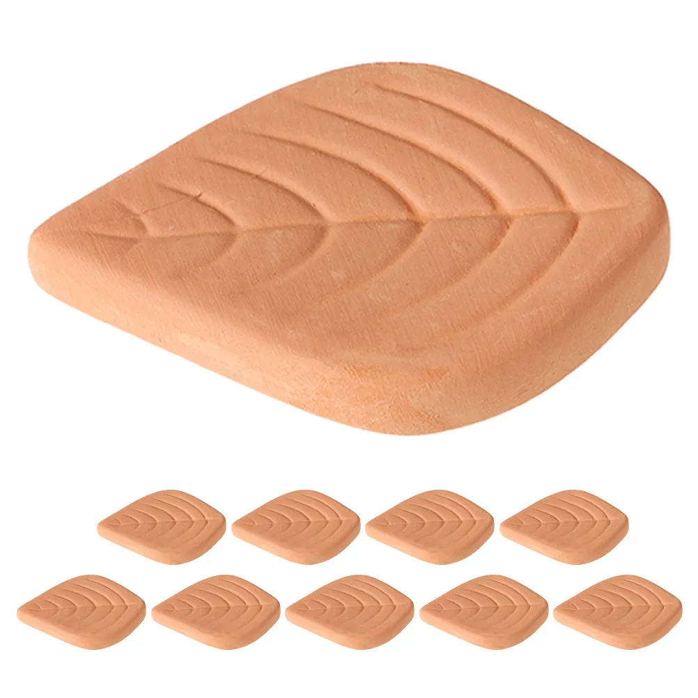 10 unidades de almohadillas suavizantes de azúcar moreno de terracota en forma de hoja para contenedores de almacenamiento de alimentos, galletas y frutas deshidratadas