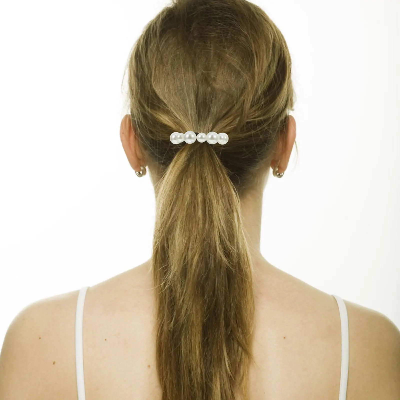 

4Pcs Pearl Hair Ropes Resin Rubber Bands for Girls Women Medium Thick Hair Ponytail Holder Wrist Decoration Party Favor