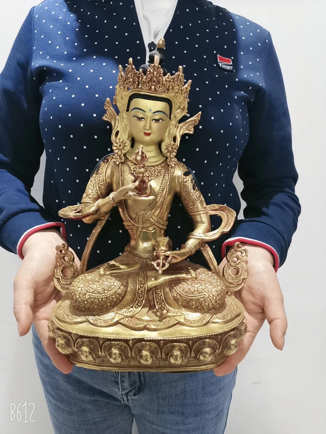 XL Wholesale Nepal Tibet Buddha statue GOOD copper gilding Worship Vajrasattva Vajra Buddha statue Family protection Health safe