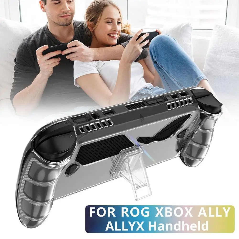 ل ROG Xbox Ally X يده مكافحة السقوط الغطاء الواقي جهاز بولي TPU حافظة شفافة غطاء كامل قوس عدم الانزلاق الملحقات