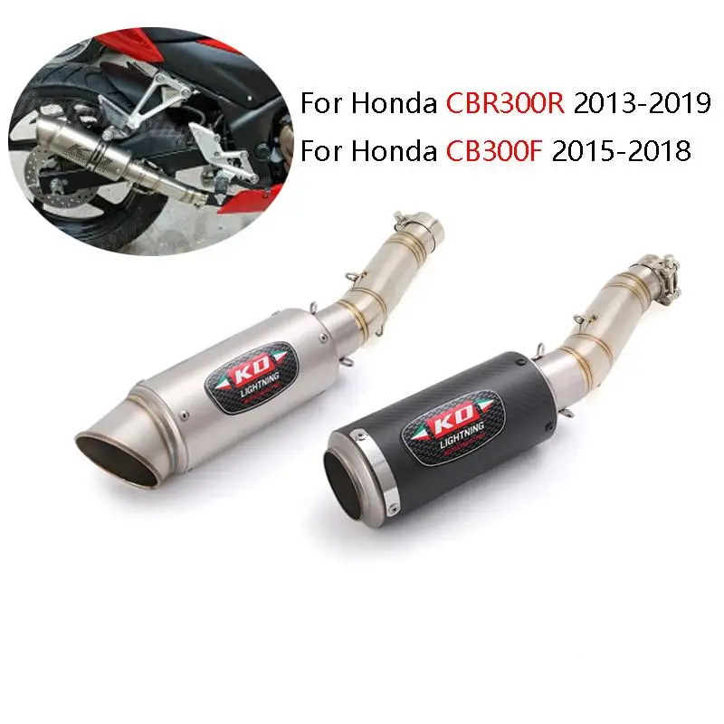 

Mid Link Pipe For Honda CBR300R 2013-2019 CB300F 2015-2018 Motorcycle Exhaust System Stainless Steel Muffler Silencer Slip On
