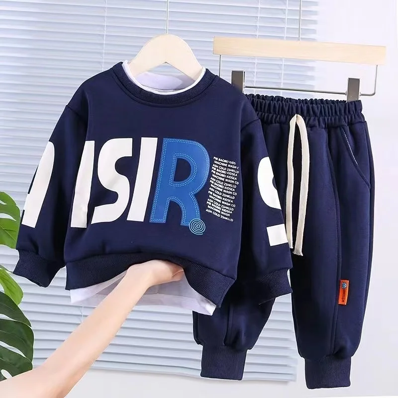 

New Autumn Baby Girls Clothes Children Boys Casual Letter Long Sleeved T-Shirt Pants 2Pcs/Sets Toddler Clothing Kids Tracksuits