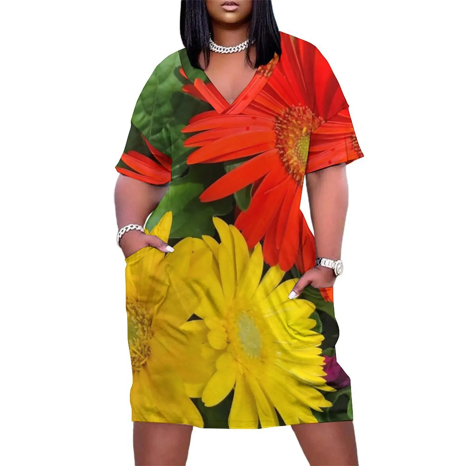 

Daisy Loose Pocket Dress Women's evening dress long dress women