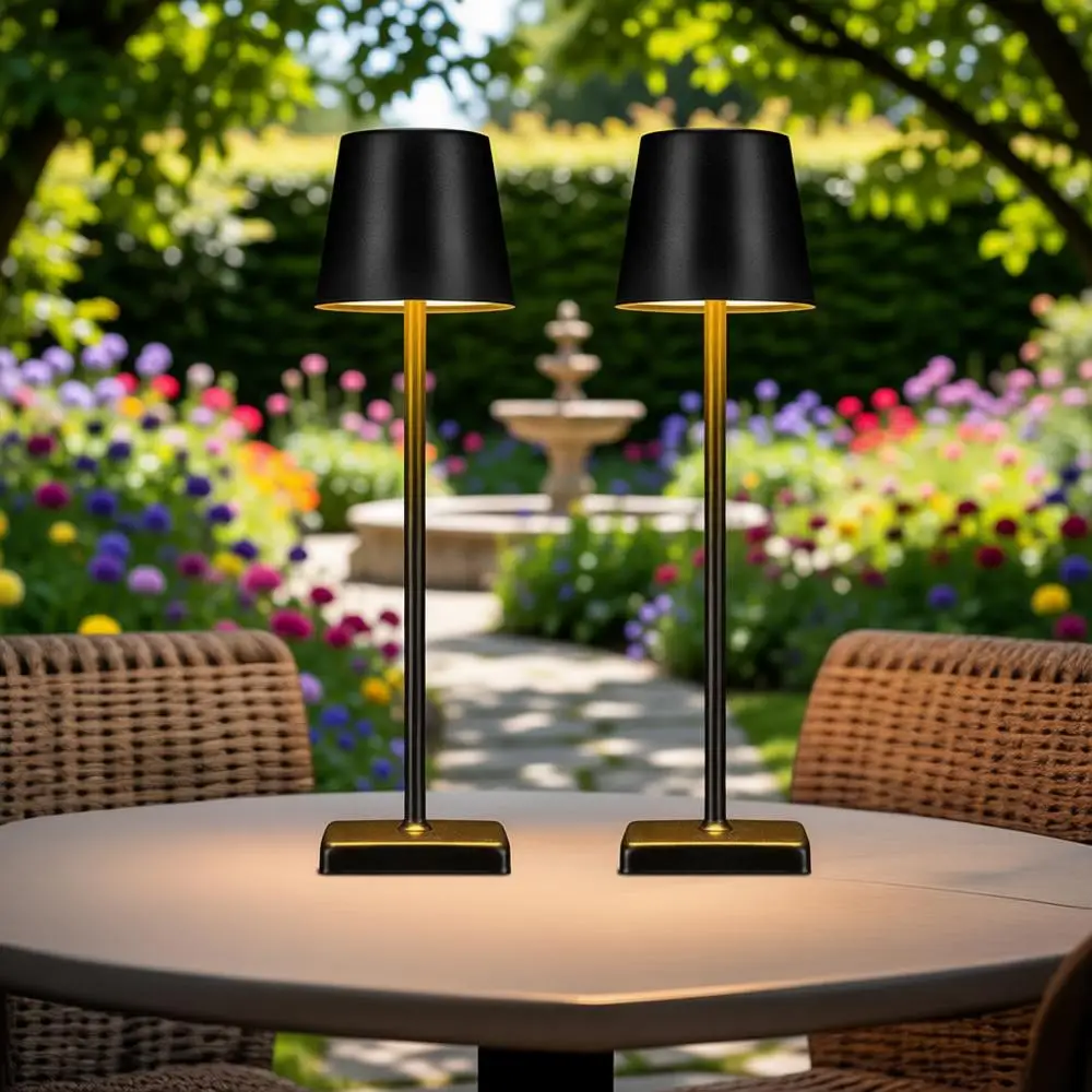 

2 Pack Cordless Table Lamps, Rechargeable Outdoor LED Lamp, Portable USB Desk Lamp Waterproof, 2000mAh Battery Operated, Touch S
