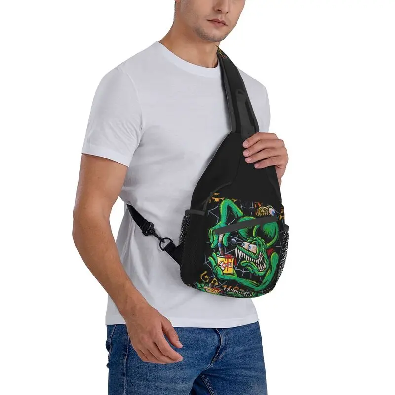 Mochila cruzada informal de Anime para hombre, bolso de hombro y pecho para viajar