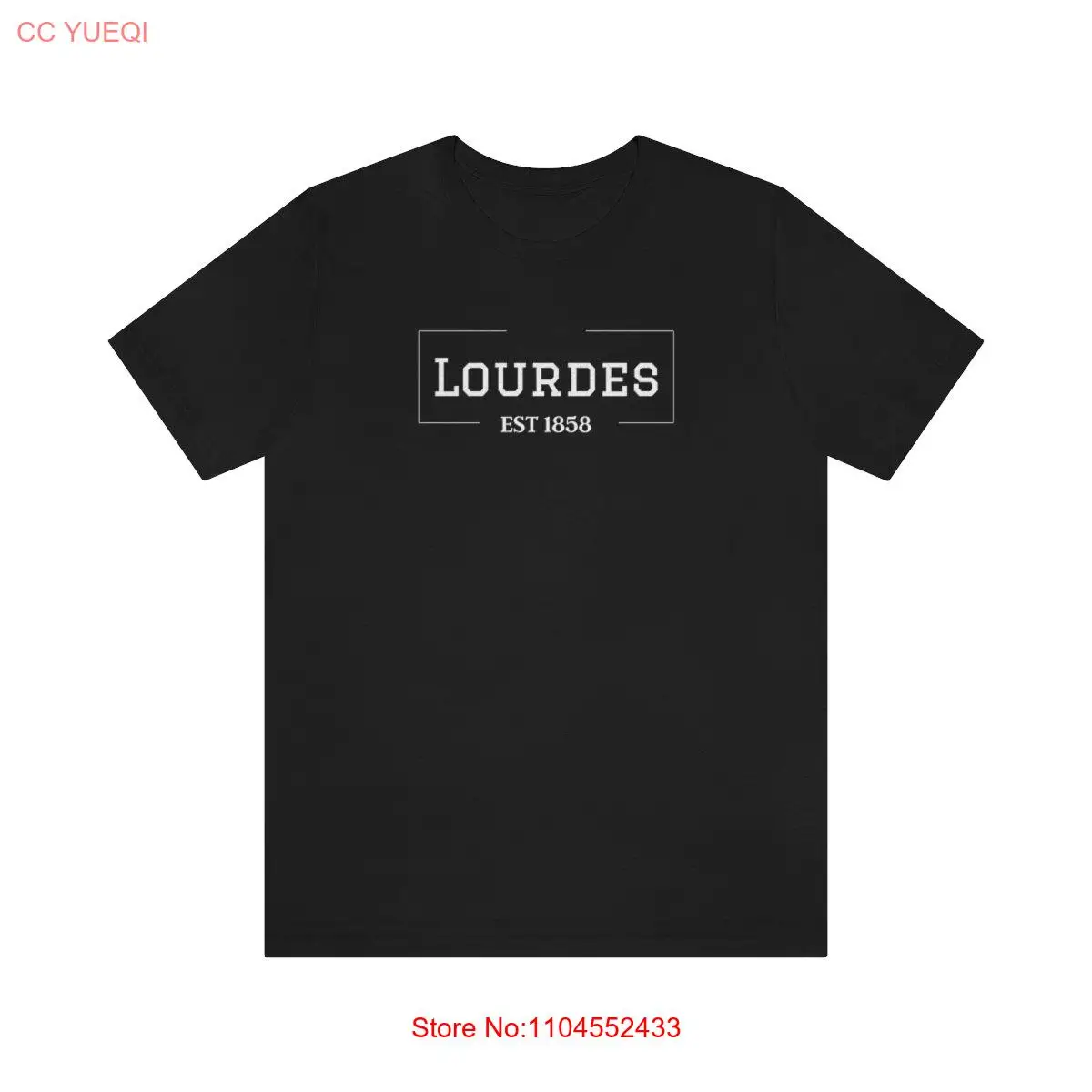 Lourdes Catholic Jersey T Shirt Out Lady of St Bernadette Godparent long or short sleeves