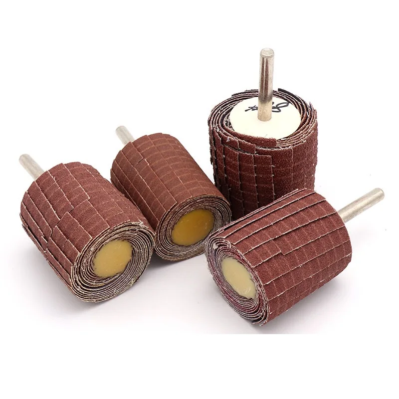 

80~400 Grit Emery Paper Curved Surface Abrasive Grinding Head Derusting Buffing Polishing Sanding Cloth Wheel Burr Removal Tool