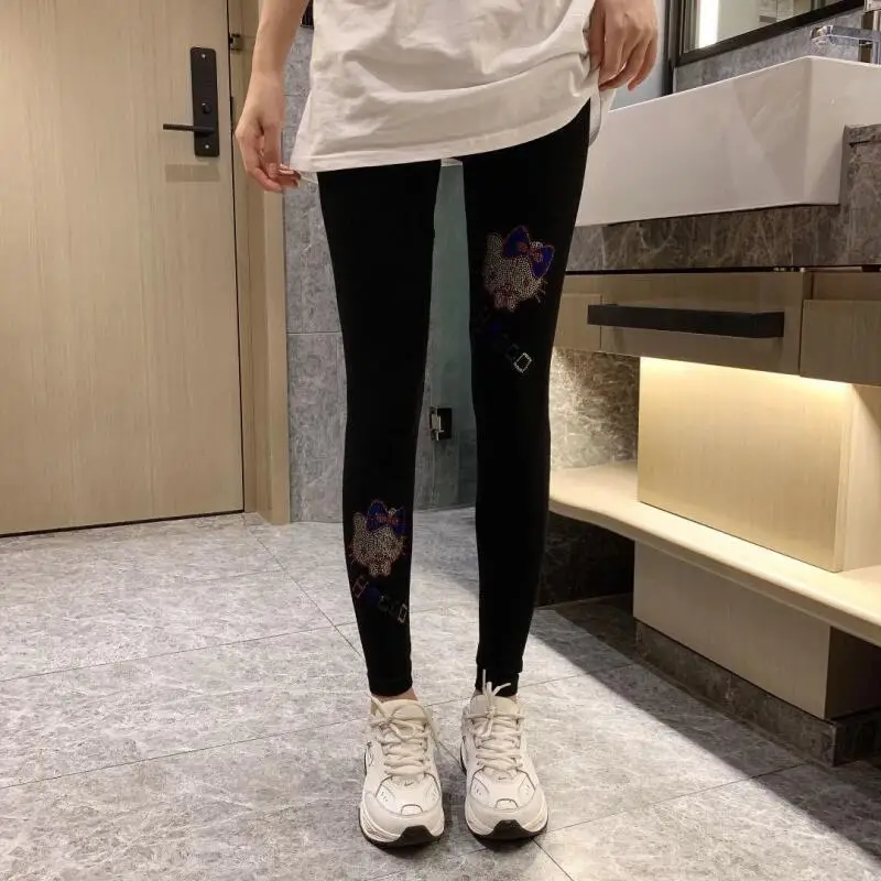 Sanrios Studenten-Leggings, Hello Kitty's Mädchen-Hosen, hohe Taille, lässig, bequem, vielseitig, einfach, heißer Verkauf, Geschenk für Freundin