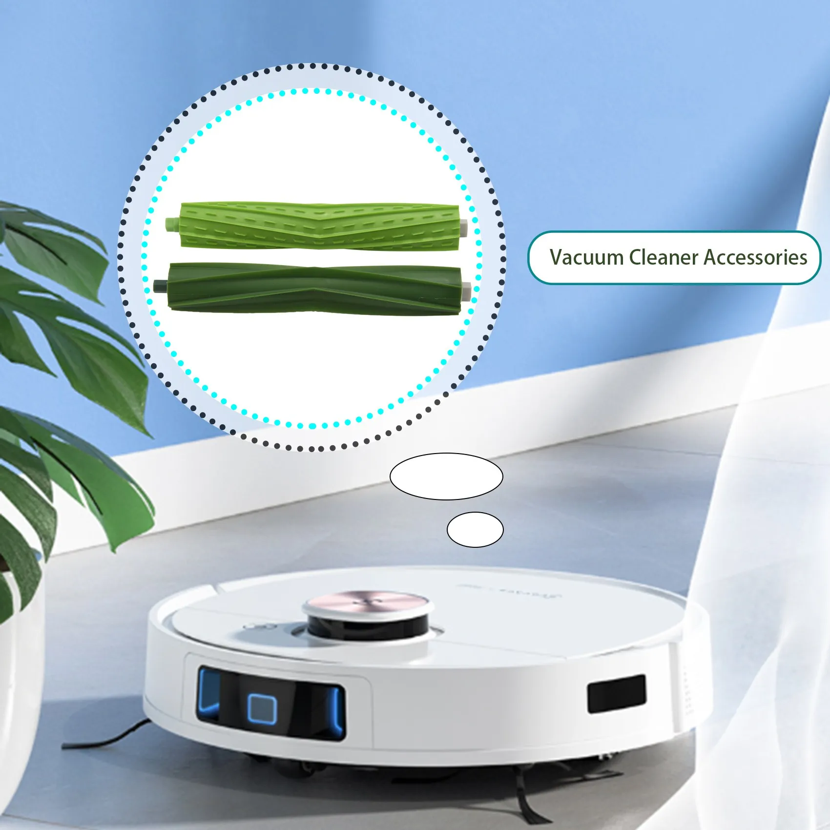 2 rouleaux de brosse pour aspirateur robot Roomba série I7 E5 E6, pièces de rechange, vert