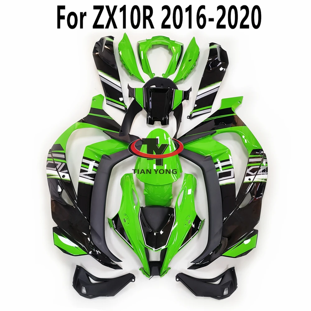 

For Kawasaki ZX-10R ZX10R 2016-2017-2018-2019-2020 ZX 10R Green silver print Full Fairing Kit Injection Bodywork Cowling