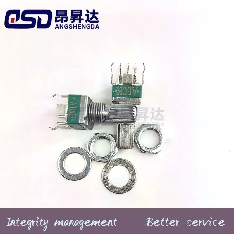 5PCS R097 RK097 Precision Potentiometer Vertical Single Pole with Bracket Shaft 15mm Without Notches 3 Pins A5K 50K 100K 500K